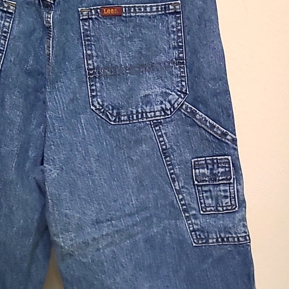 Lee Capri Denim Cargo blue Jean Carpenter style Hammer loop Vintage - Picture 8 of 8